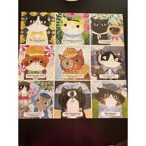 “Bookish Cats” 500 Piece Jigsaw Puzzle by Mudpuppy. COMPLETE